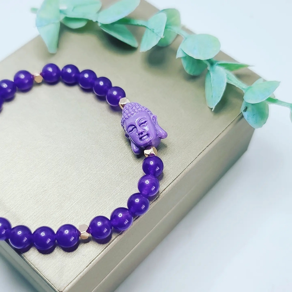 Amethyst quarthz Buddha bracelet